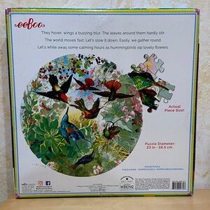 Eeboo Hummingbirds - 500 Piece Round Puzzle